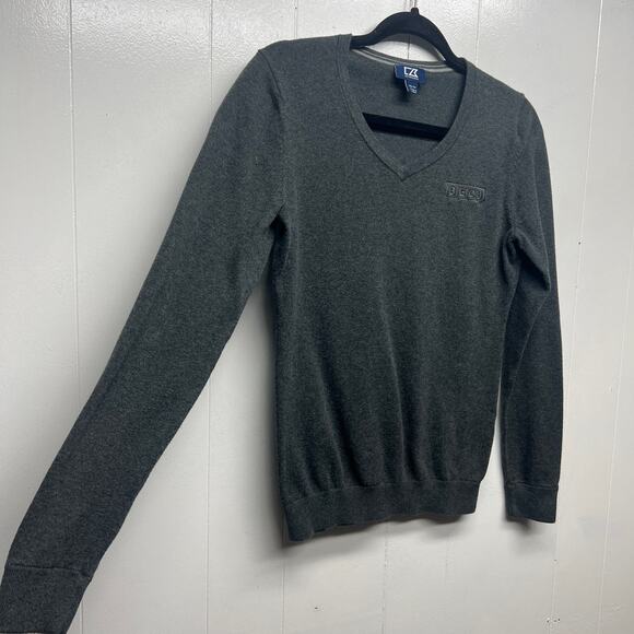 Cutter & Buck Women's V-Neck Long Sleeve Charcoal Sweater Size XS Stretch - Picture 5 of 9